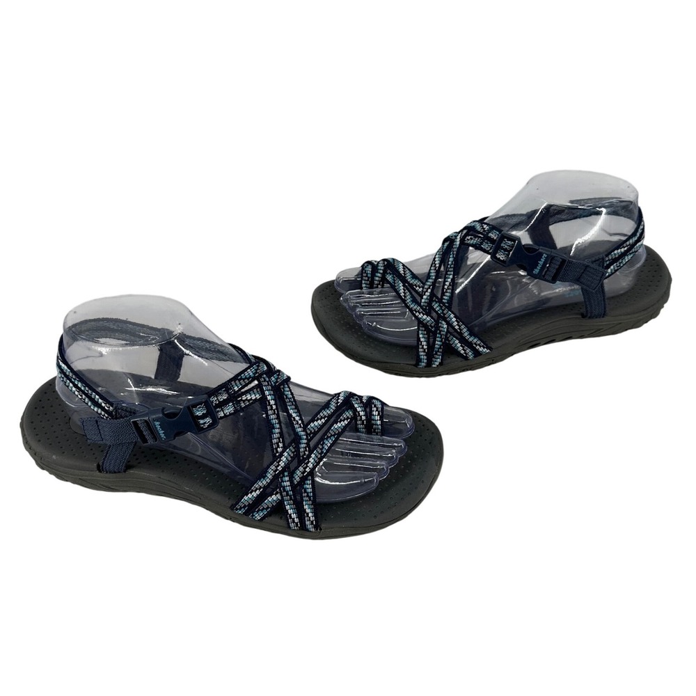 Skechers Reggae Outdoor Lifestyle Navy Blue Strappy Sandals Women's 8 casual